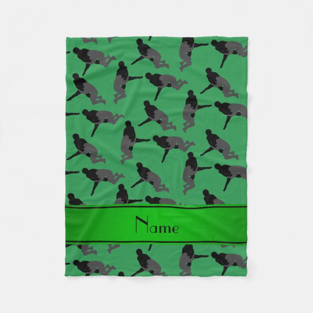 Couverture Polaire Lutte verte nommée personnalisée (Devant)