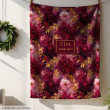 Luxe Blush Burgundy Gold Personnalisé Boho Floral