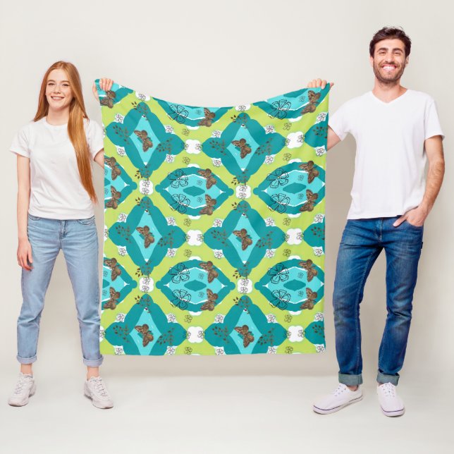 Couverture Polaire Luxe green garden art (En situation)