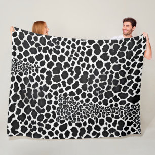 Couverture Polaire Luxe Moderne Léopard Blanc Elégante Collection