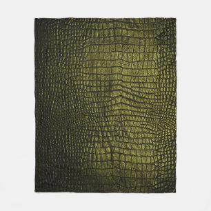 Couverture Polaire Luxueuse texture de peau de crocodile foncé.