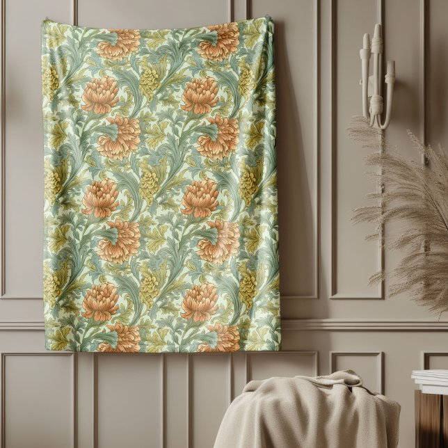 Couverture Polaire Luxueux décor inspiré du patrimoine William Morris (Luxurious William Morris Heritage-Inspired Décor Fleece Blanket)