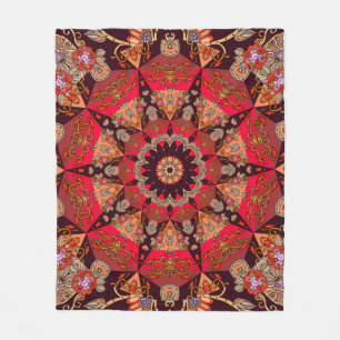 Couverture Polaire Luxueux mandala sans couture, starry floral.