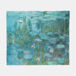 Couverture Polaire Lys à eau, Peinture à l'huile d'art, Claude Monet