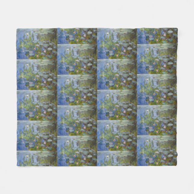 Couverture Polaire Lys d'eau par Claude Monet Classic Impressionist (Devant (Horizontal))
