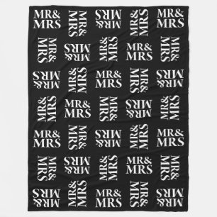 Couverture Polaire M. et Mme motif noir et blanc