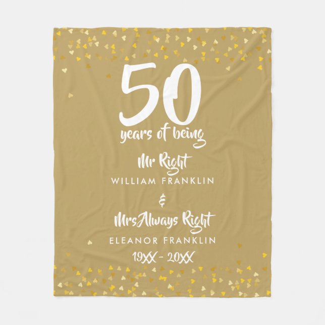 Couverture Polaire M. Mme Right Fun 50e Anniversaire de Mariage (Devant)