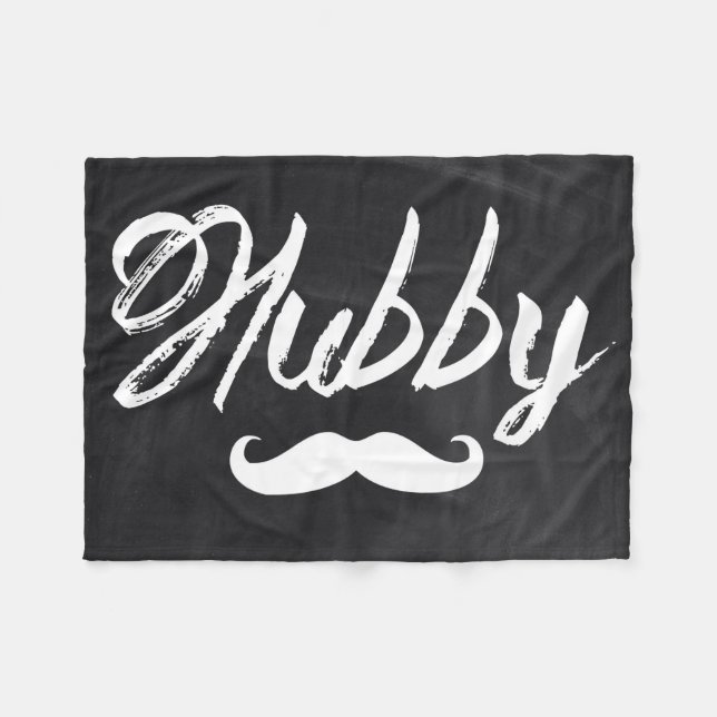 Couverture Polaire M. Mustache marié récemment Groom Honeymoon hubby (Devant (Horizontal))