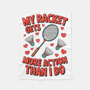 Couverture Polaire Ma raquette a plus d'action que moi Funny Badmint