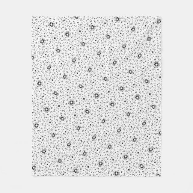 Couverture Polaire Maacah001 B&W Doodle abstrait (Devant)