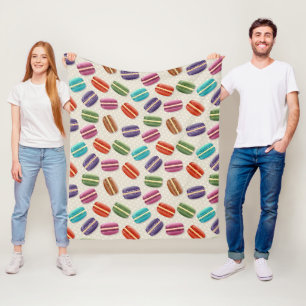 Couverture Polaire Macarons colorés mignons Motif avec Pois