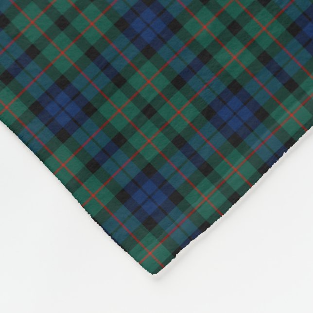 Couverture Polaire MacCallum Clan Royal Blue et Green Tartan (Coin)