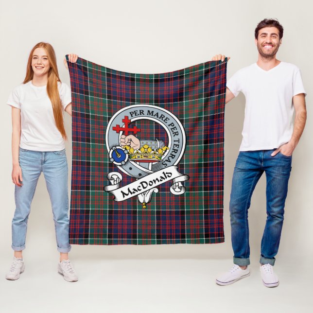 Couverture Polaire Macdonalies De Clan Éblouissant Insigne Tartan Pla (En situation)
