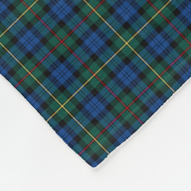 Couverture Polaire MacEwan Clan Royal Blue et Green Tartan (Coin)