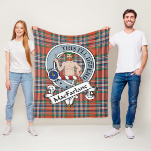 Couverture Polaire MacFarlane Ancien Clan Badge Tartan Plaid