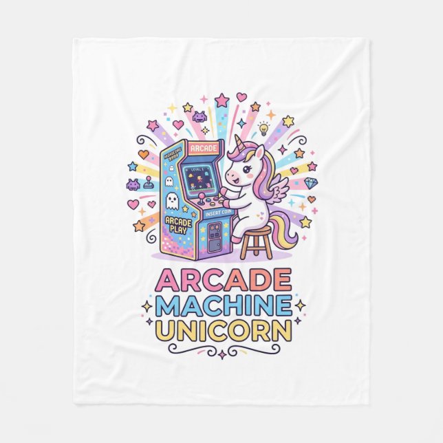 Couverture Polaire Machine de jeux vidéo licorne Impression licorne P (Devant)