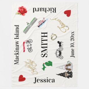 Couverture Polaire Mackinaw Island Mariage Fleece Blanket