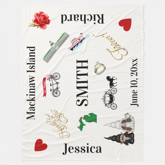 Couverture Polaire Mackinaw Island Mariage Fleece Blanket (Devant)