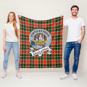 Couverture Polaire MacLachlan Chasse Moderne Clan Badge Tartan Plaid