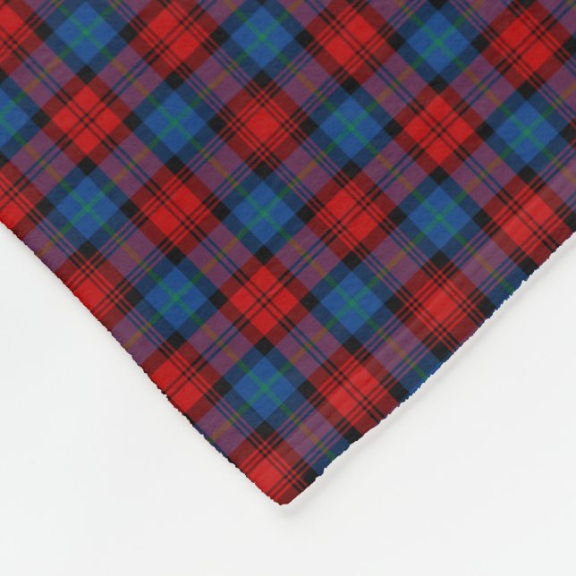 Couverture Polaire MacLachlan Clan Royal Blue et Red Tartan (Coin)