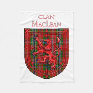 Couverture Polaire MacLean Tartan Scottish Plaid Lion Rampant