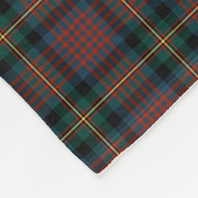 Couverture Polaire MacLennan Clan Navy Blue and Red Tartan (Coin)