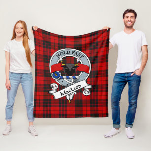 Couverture Polaire MacLeod De Raasay Clan Badge Tartan Plaid