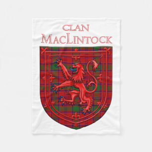 Couverture Polaire MacLintock Tartan Scottish Plaid Lion Rampant