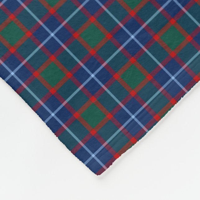 Couverture Polaire MacNab Clan Bright Bleu, Vert et Rouge Tartan (Coin)