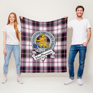Couverture Polaire MacPherson Chasse Moderne Clan Badge Tartan Plaid