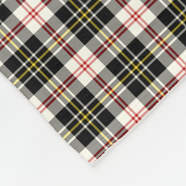 Couverture Polaire MacPherson Clan Robe noir et blanc Tartan (Coin)