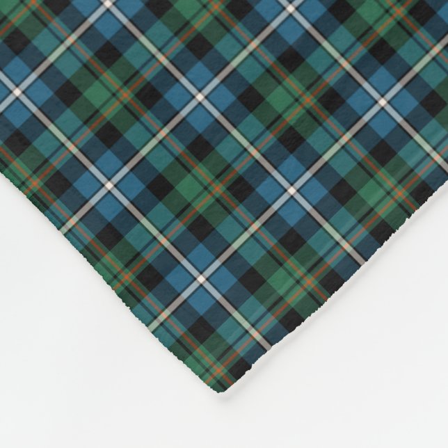 Couverture Polaire MacRae Clan Green et Blue Hunting Tartan (Coin)