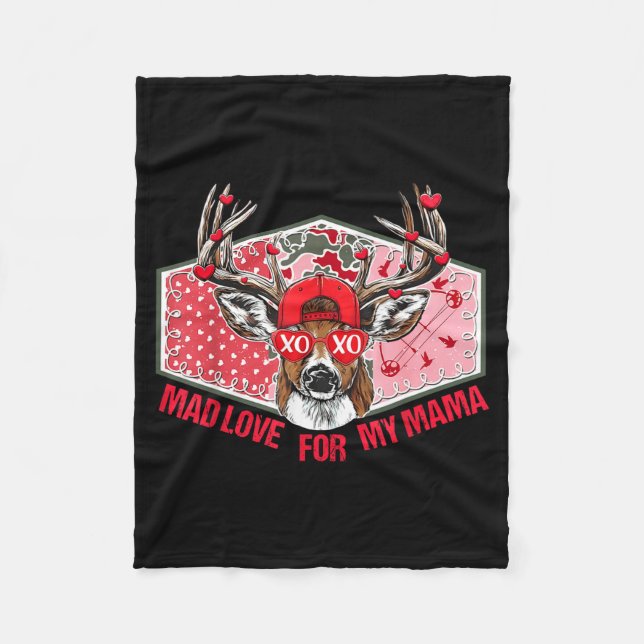 Couverture Polaire Mad Retro Love For My Mama Deer Hunting Happy Vale (Devant)