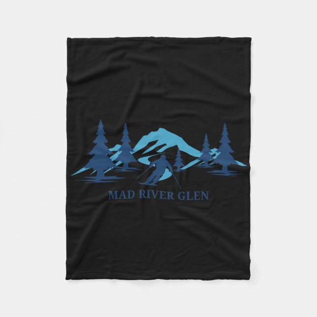 Couverture Polaire Mad River Glen Vermont Ski Ski Ski Snowboard Dans (Devant)
