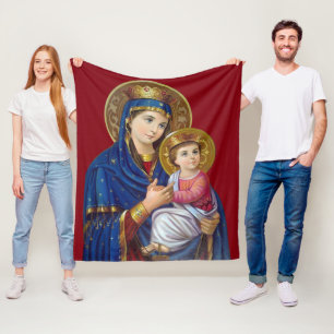 Couverture Polaire Madone et Enfant
