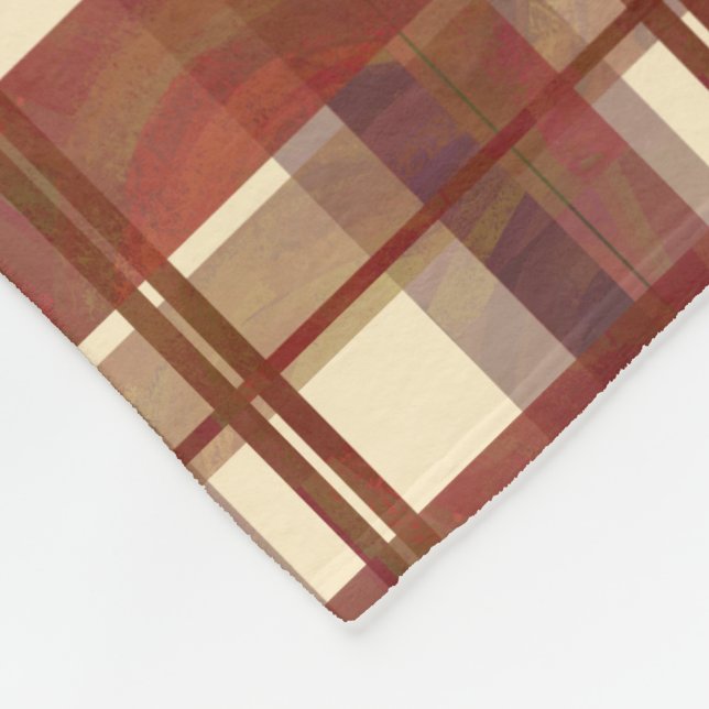 Couverture Polaire Madras Plaid Fall Red (Coin)