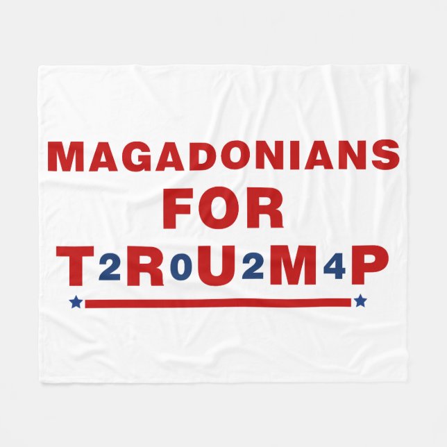 Couverture Polaire Magadoniens pour Trump 2024 Red Blue Star (Devant (Horizontal))