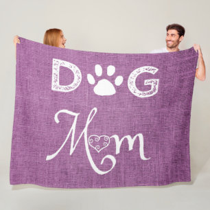 Couverture Polaire Magenta Burlap Chien Maman Blanche polaire