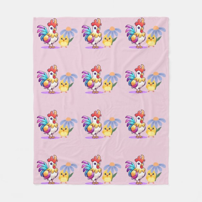 Couverture Polaire Magical Rooster Baby Girl Fleece Blanket (Devant)
