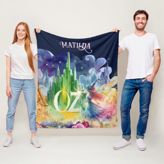 Couverture Polaire Magicien Oz Anniversaire Bonne Sorcière Décor pers (En situation)