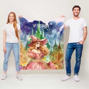 Couverture Polaire Magicien Oz Anniversaire Bonne Sorcière Décor pers