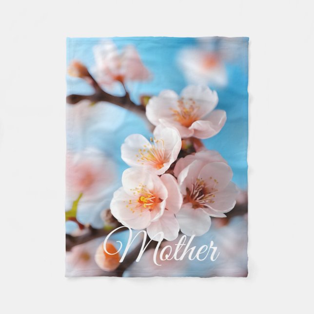 Couverture Polaire Magie de Fleur Rose  (Devant)