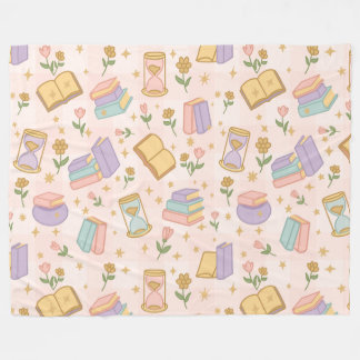 Couverture Polaire Magie livresque Fille Pastel Rose