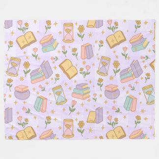 Couverture Polaire Magie Livresque Fille Violet Pastel