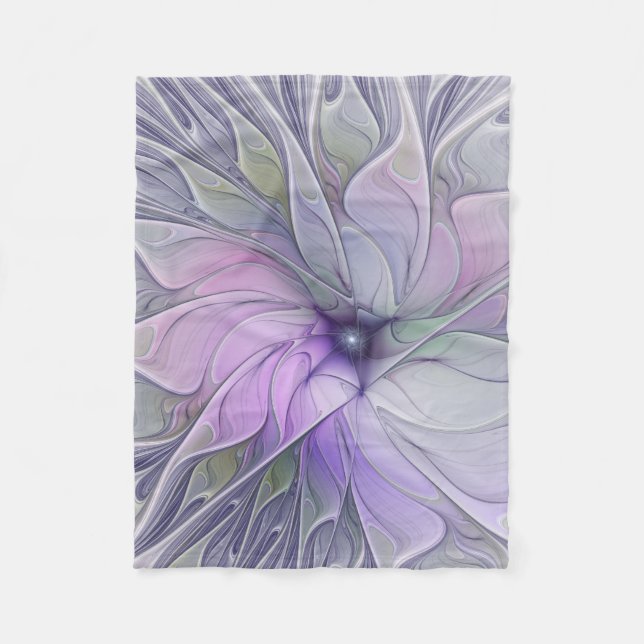 Couverture Polaire Magnifique beauté moderne abstraite fleur d'art fr (Devant)