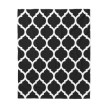 Magnifique Black White Marocain Quatrefoil Motif