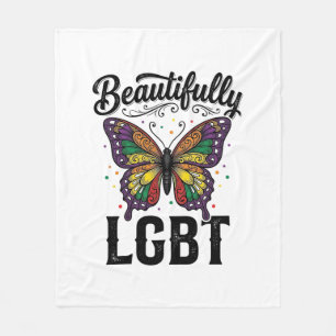 Couverture Polaire Magnifique Chemise LGBT Papillon Vintage Fierté_1