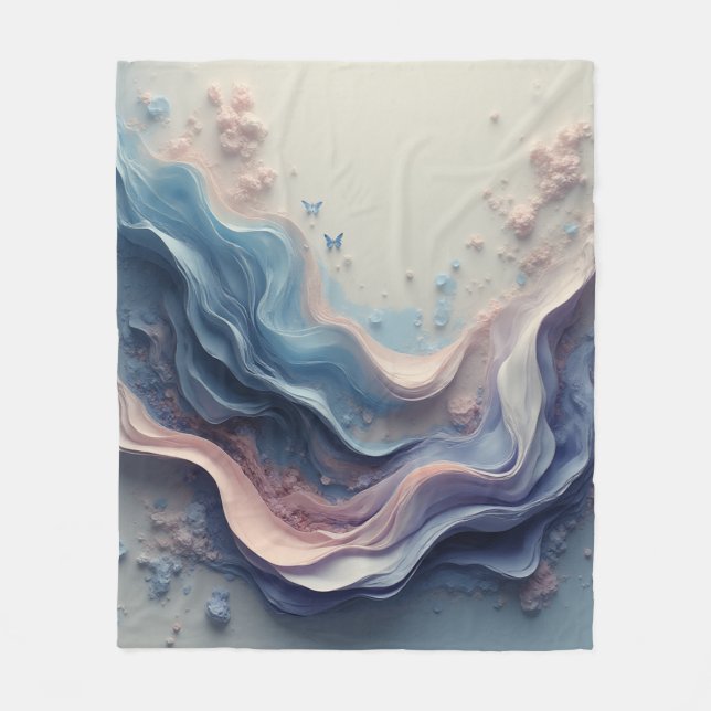 Couverture Polaire Magnifique Fond Pastel – Conception Douce et Oniri (Devant)
