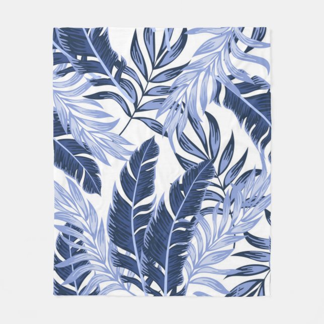 Couverture Polaire Magnifique Motif bleu tropical (Devant)