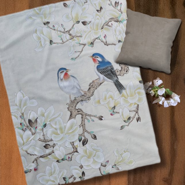 Couverture Polaire Magnolia blanche (Créateur téléchargé)